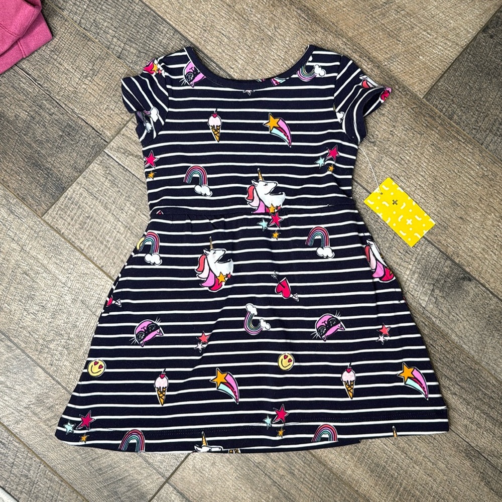 2T unicorn and rainbow dress nwt